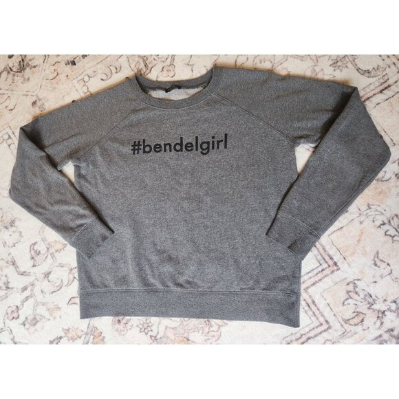 Henri Bendel Women's OS Grey Crewneck #bendelgirl Sweatshirt - Picture 1 of 5